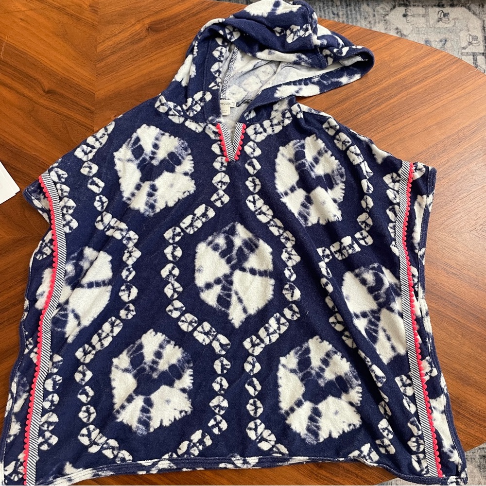 Crewcuts Blue and White Swim Cover Up Poncho